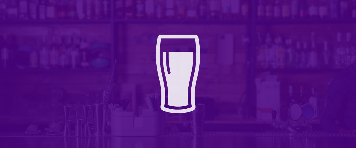 drink icon on blurred restaurant background