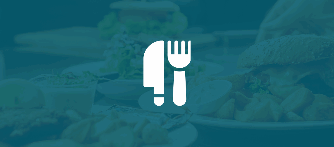 Dining icon on blurred restaurant background
