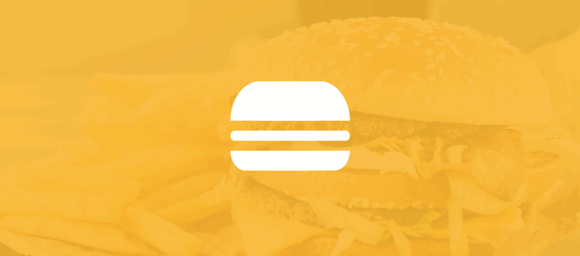 Fast food icon on blurred restaurant background