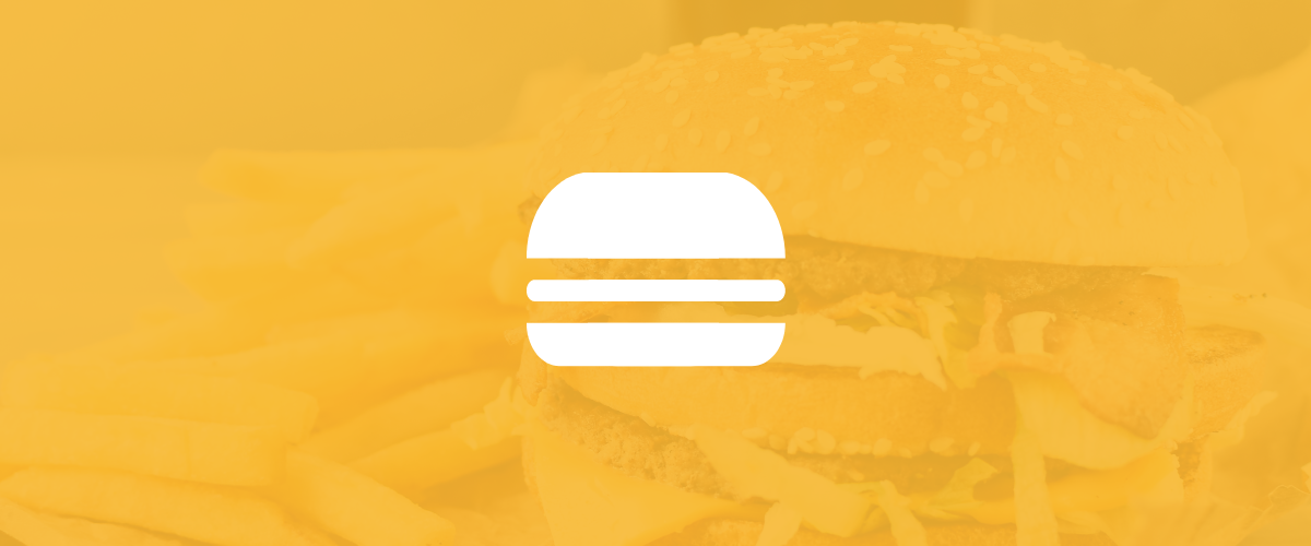 Fast food icon on blurred restaurant background